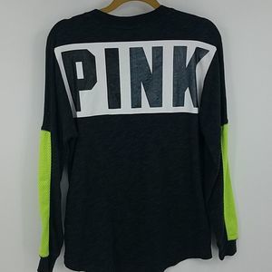 PINK VICTORIA SECRET black graphic tee
